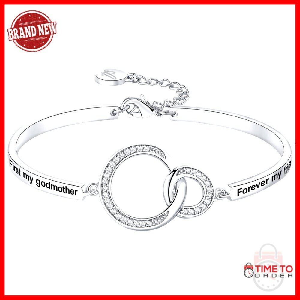 Engraved Bangle Bracelet Elegant Minimal Chic Gift for Mother Godmother